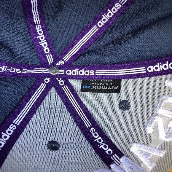 ADIDAS Los Angeles Lakers Basketball Fitted Hat S/M Grey Purple LA NBA Cap - Picture 7 of 7